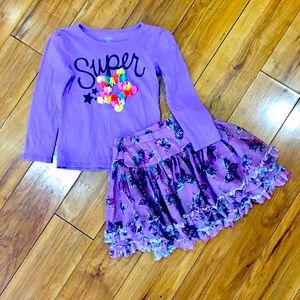 TCP Old Navy skirt short set purple flower girl 4
